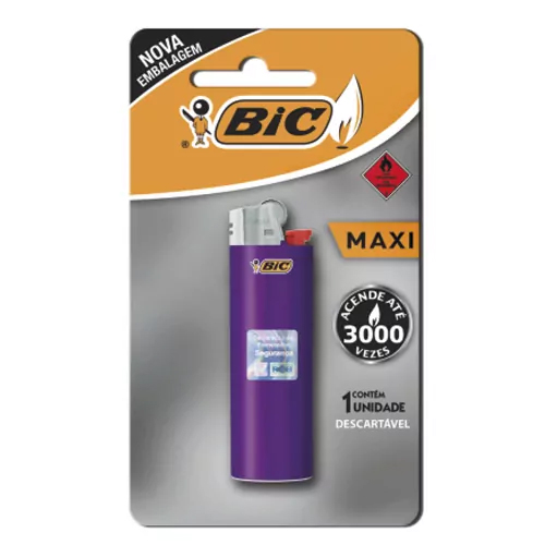 10171-ISQUEIRO-BIC-MAXI-SM-CAIXA-COM-50 Caixa com 50 unidades do Isqueiro Bic Maxi SM em cores sortidas.