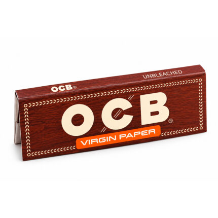 Papel de Seda OCB Brown 1¼: papel natural e não branqueado com queima lenta e acabamento marrom ecológico.