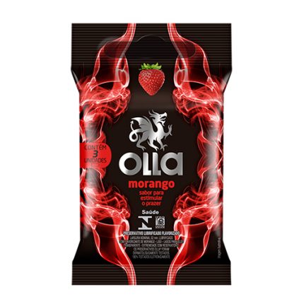 Preservativo Olla Morango Pacote c/3