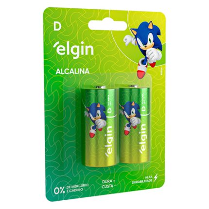 Pilha Elgin Alcalina Grande D