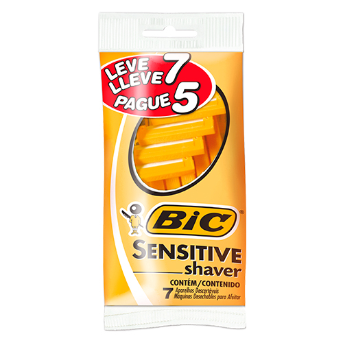 11948-BIC-SENSITIVE-SHAVER-AMARELO-LEVE-7-PAGUE-5 Aparelho de Barbear Bic Sensitive Shaver Leve 7 Pague 5 - Imagem 1