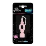 Vela de Aniversário Rosa Número 0