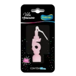 Vela de Aniversário Rosa Número 5