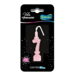 Vela de Aniversário Rosa Número 7