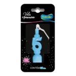 Vela de Aniversário Azul Número 5