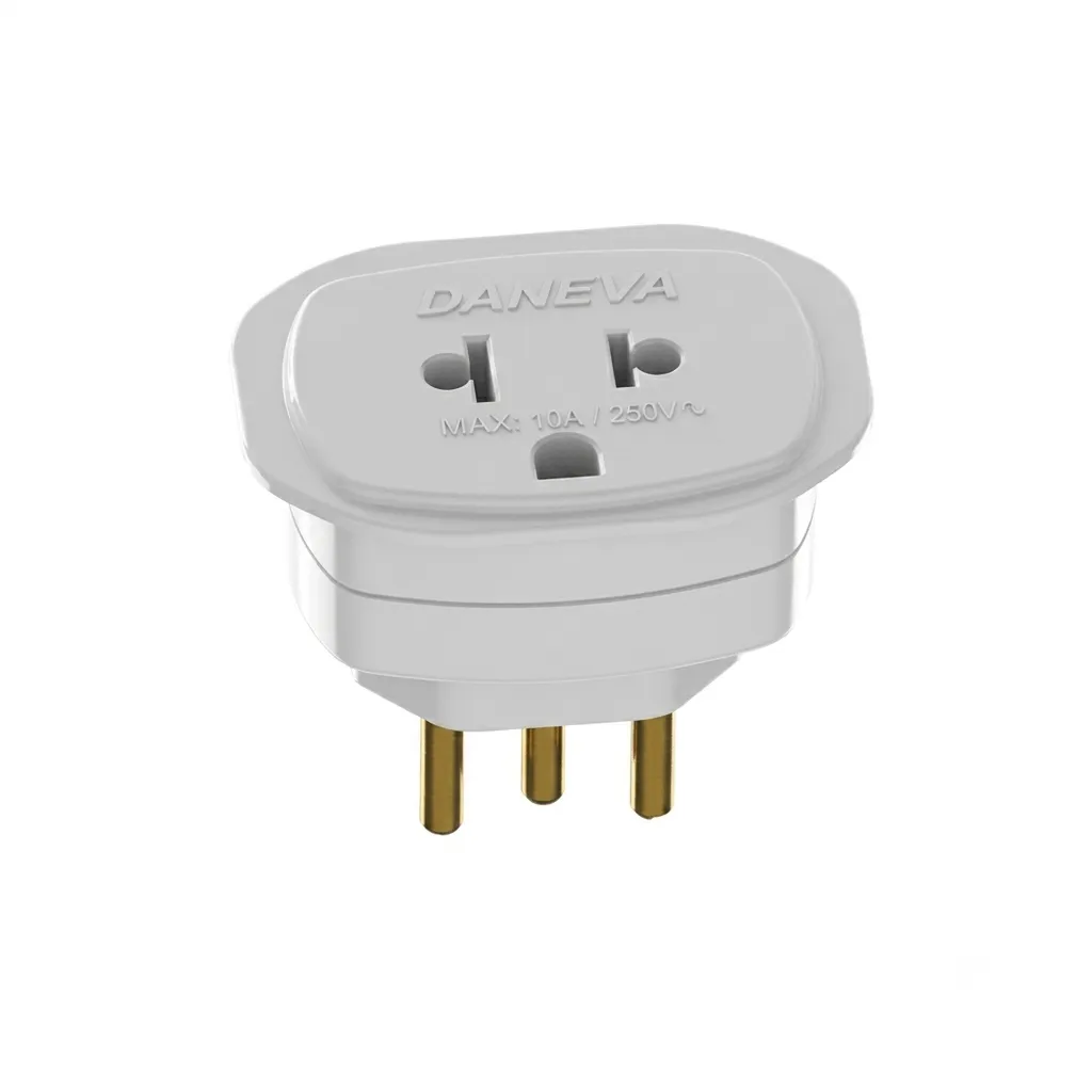 12005-ADAPTADOR-DANEVA-UNIVERSAL-2P-T-UNIDADE Adaptador Universal 2P+T 10A/250V - Imagem 1