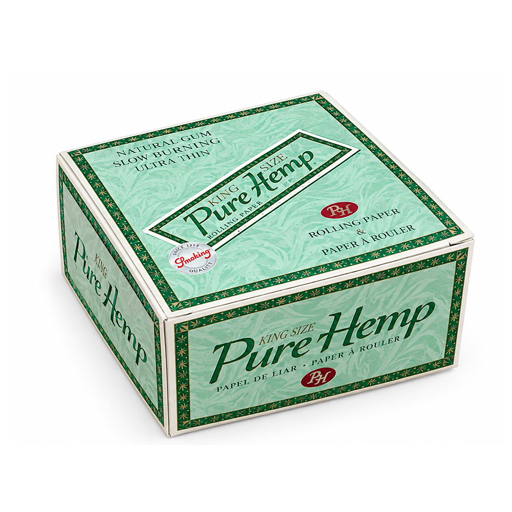 10225-PAPEL-SMOKING-KING-SIZE-PURE-HEMP-DISPLAY Papel de Seda Smoking King Size Pure Hemp Display com 50 - Imagem 1