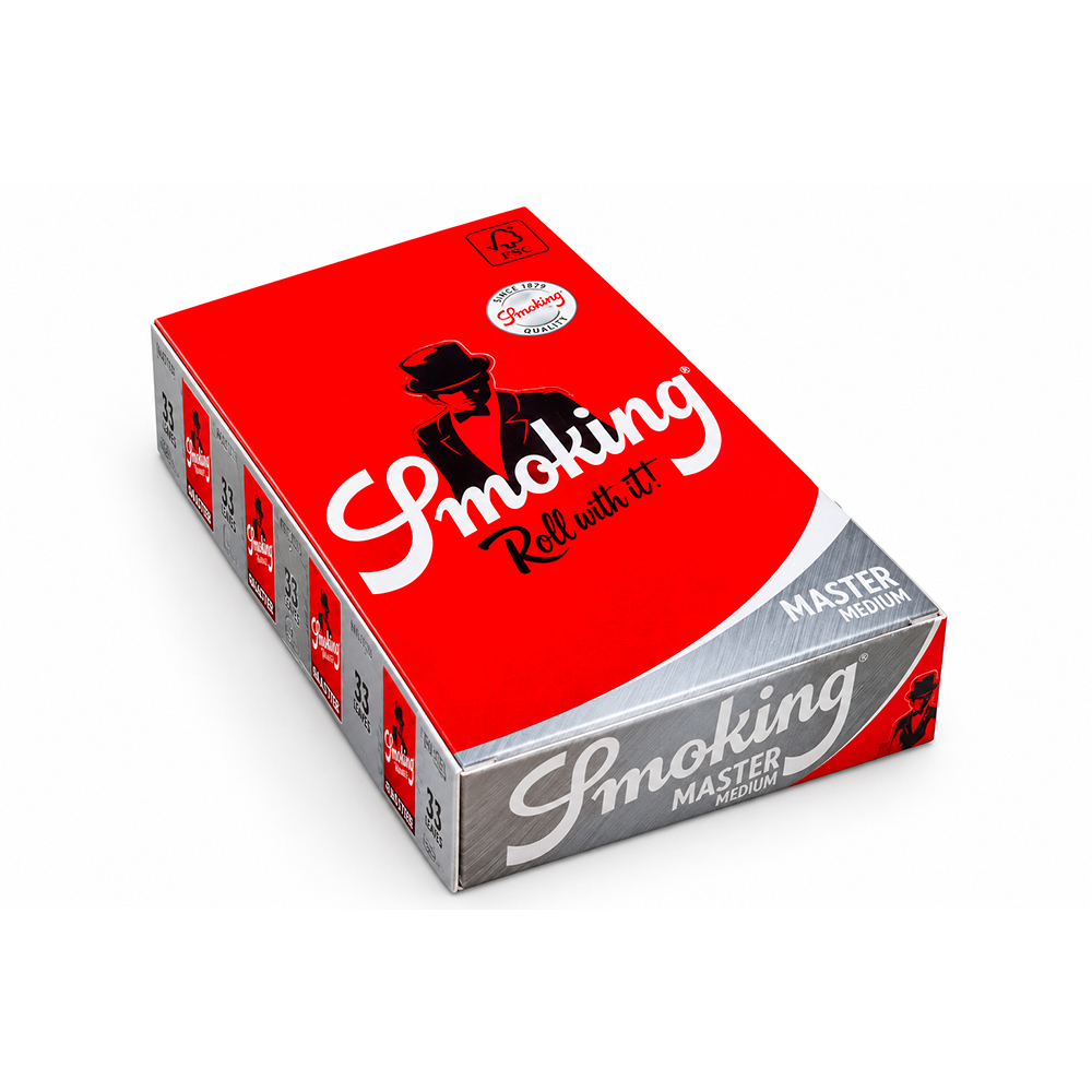 10364-PAPEL-SMOKING-PEQUENO-MASTER-PRATA-DISPLAY Papel de Seda Smoking Master Prata 1-1/4 Display com 25 - Imagem 1